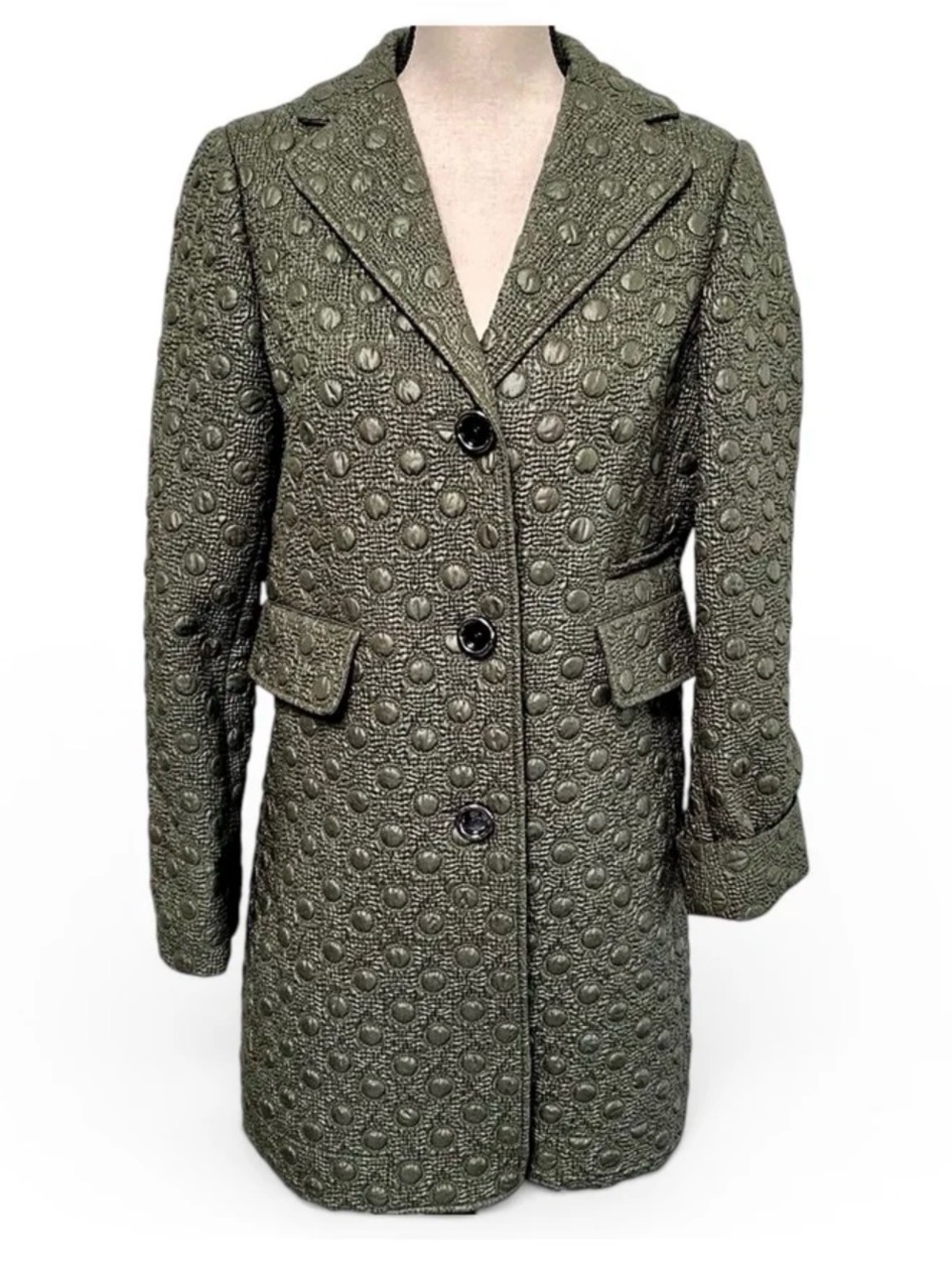 Carlisle Olive Green Button-Front Coat, sz. 6